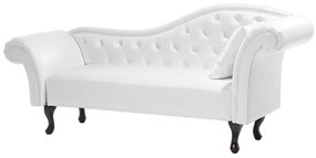 Chaise longue vintage destra in pelle sintetica bianca LATTES Beliani
