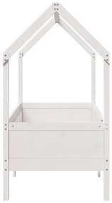 Giroletto casetta bambini bianco 70x140 cm legno massello pino