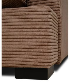 Divano in velluto a coste marrone chiaro 132 cm Mobby - Scandic