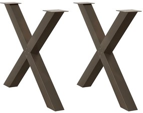 Gambe Tavolo Pranzo A X 2 Pz Naturale 90x(72-73) Cm Acciaio /
