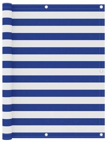 Paravento Balcone Bianco E Blu 120x600 Cm İn Tessuto Oxford /