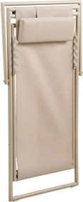 Sdraio da giardino beige in metallo regolabile/pieghevole Curtis – House Nordic