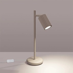 Lampada da tavolo grigio tortora in metallo (altezza totale 43 cm) Gleam – Sollux