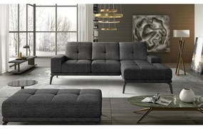 Divano angolare nero (con penisola a destra/con chaise lounge) Torrense – ELTAP