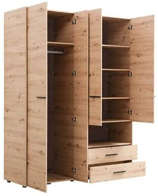 ESSENZA - armadio 4 ante 2 cassetti con specchio