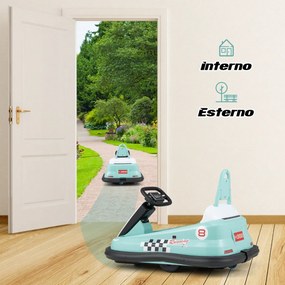 Costway Auto bumper elettrica per bambini con rotazione a 360° doppi motori 2 velocità, Giocattolo bumper elettrico 3 Colori