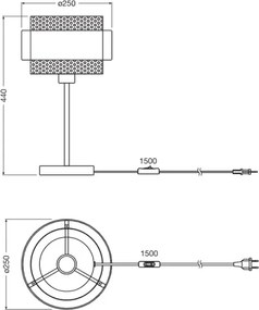 Osram - Lampada da tavolo DECOR HORNET 1xE27/10W/230V nera/dorata