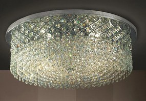 Plafoniera 8 luci cromo e cristallo - 534/PL50 - Luxury Crystal - Arredo Luce Oro 24 kt