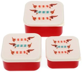 Portapranzo per bambini rossi/color crema 3 pz Sausage Dog – Rex London