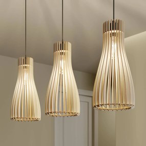 Lampada a sospensione Furn Envostar, dimmerabile, Legno chiaro, Soggiorno / Sala da pranzo, Legno, Scandinavo, Lampada a sospensione