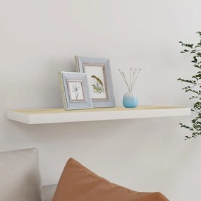 Scaffale A Parete Rovere E Bianco 80x23,5x3,8 Cm İn Mdf /