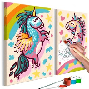 Quadro fai da te Unicorni paffutelli