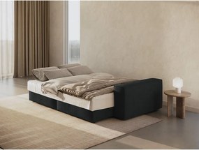 Divano letto nero in tessuto bouclé 247 cm Jodie - Micadoni Home