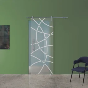 Porta scorrevole Circle in alluminio multicolore, L 88 x H 215 cm, con binario Ermes Destra