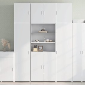 Credenza Bianca 80x42,5x249 Cm İn Legno Multistrato /