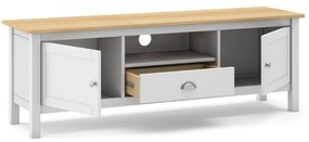 Tavolo TV in pino bianco/naturale 158x53 cm Misti - Marckeric