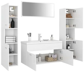 Set mobili da bagno bianco in legno multistrato