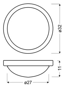 Lampada da soffitto grigia con paralume in vetro ø 32 cm Roda - Candellux Lighting