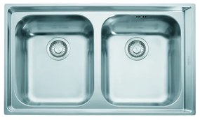 Lavello integrato 1.5 vasche FRANKE Neptune plus inox L 51 x L 86 cm argento