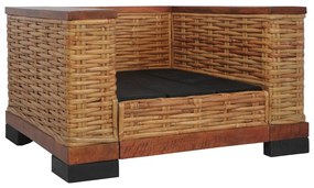 Set di divani 2 pz con cuscini in rattan naturale marrone