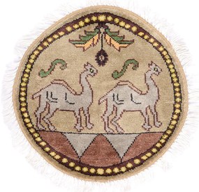 Agra Tappeto orientale 40x40 Beige (Indian) Annodato A Mano