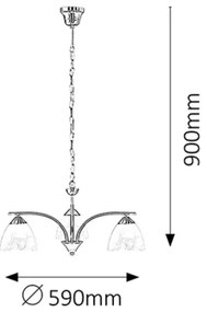 Rabalux 7203 - Lampadario a sospensione con catena TRISTAN 3xE14/40W/230V