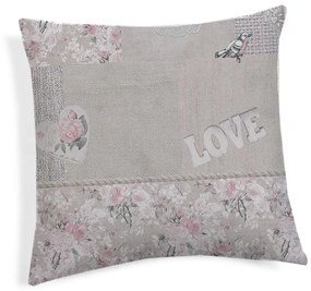 Federa cuscino Romantic shabby rosa 40x40 cm Made in Italy