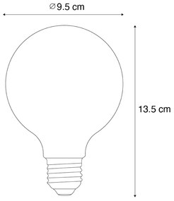 Set di 5 Lampadina LED dimmerabile E27 G95 5W 450lm 3000K