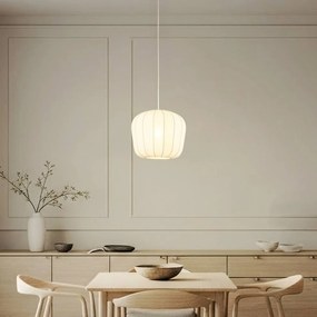 Lampada a sospensione Helin Lindby, dimmerabile, Bianco / Opale, Soggiorno / Sala da pranzo, Tessuto / Stoffa / Seta, Moderno, Lampada a sospensione