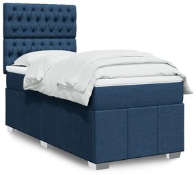 Giroletto A Molle Con Materasso Blu 100x200 Cm İn Tessuto /
