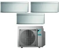 Climatizzatore Condizionatore Daikin Bluevolution Trial Split Inverter serie STYLISH TOTAL SILVER 9+12+12 con 3MXM68N R-32 Wi-Fi Integrato 9000+12000+12000 Colore Grigio - Garanzia Italiana