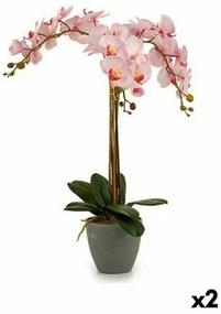 Pianta Decorativa Orchidea Plastica 29 x 78 x 35 cm (2 Unità)