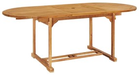 Set da Pranzo da Giardino 7 pz in Legno Massello di Teak