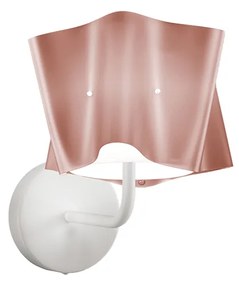 Applique Moderna A 1 Luce Folio In Polilux Rosa Metallico Made In Italy
