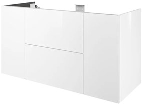 Mobile da bagno sospeso sotto lavabo L 120 x H 64 x P 48 cm bianco laccato lucido, 2 cassetti, 2 ante SENSEA Neo Frame