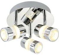 Plafoniera Contemporanea Bolle Acciaio Cromo Policarbonato Led 16W 3000K