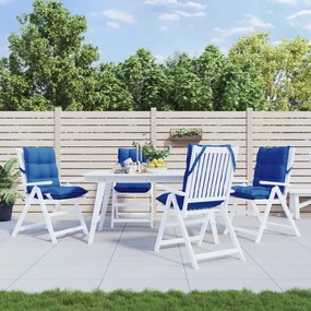 Cuscini Sedia Con Schienale Basso 4 Pz Blu Reale Tessuto Oxford /