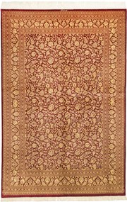 Ghom Tappeto 160 x 240 Rosso (Iran) Annodato A Mano