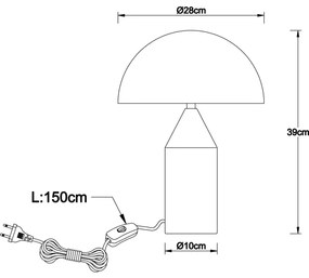 Globo 21030S - Lampada da tavolo ATOMA 2xE27/40W/230V