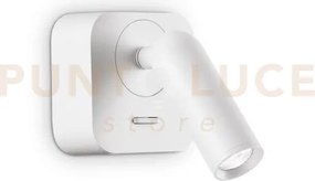 Bean applique a parete  led 3000k 3w  200 lm bianco con interruttor...