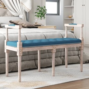 Panca Blu 110x40x70 Cm İn Velluto /