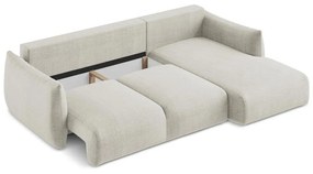 Divano angolare beige allungabile (con penisola a destra/con chaise lounge) Leila – Makamii