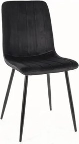 Sedia Alan in velluto nero Blu19