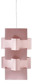 Sospensione Moderna 1 Luce Building In Polilux Rosa Metallico D60 Made In Italy