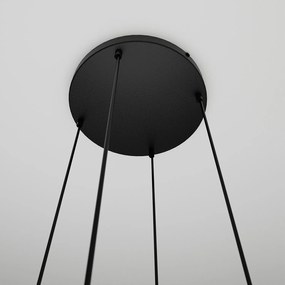 Sospensione 4 Luci Kali In Acciaio Nero Base Tonda E Sfere In Vetro Multicolor