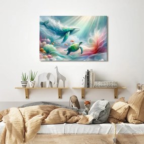 Quadro su tela – Balena e tartaruga marina