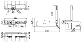 Paffoni Light Lig001no Miscelatore Vasca Incasso Con Deviatore a pulsante e Bocca Erogazione Nero Opaco