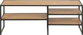 Mobile TV nero-color legno naturale effetto rovere 120x46 cm Seaford - Actona
