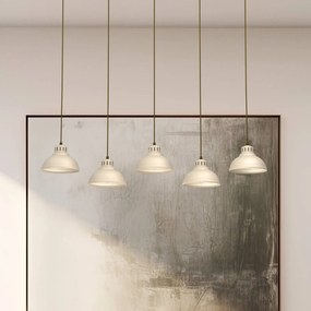 Luminex Lampada a sospensione Sven, a 5 luci, beige, acciaio