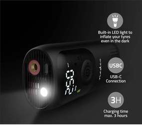 Nedis PAAC10BK - Compressore tascabile digitale 4000 mAh 5V